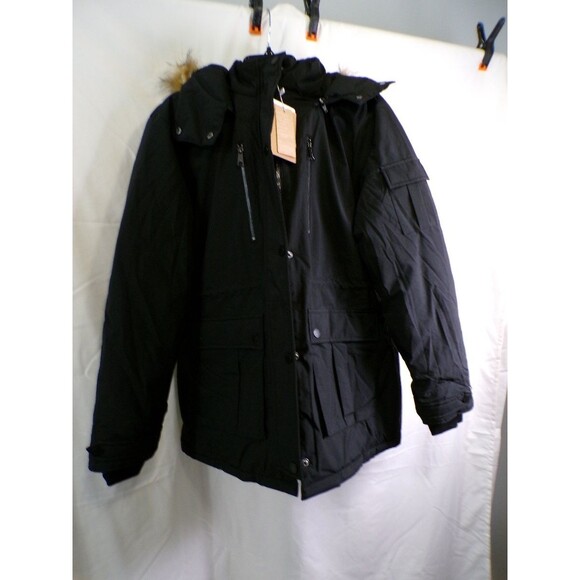 Wantdo Jackets & Blazers - wantdo Women's Black Parka Coat GOV04 Size L Faux Fur Hood Mid-Length